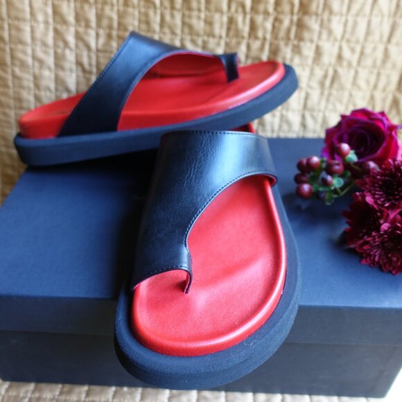 Kat Von D....VonD Poe Sandals..Size 9, New in Box, never use. Black and red. - Picture 1 of 10